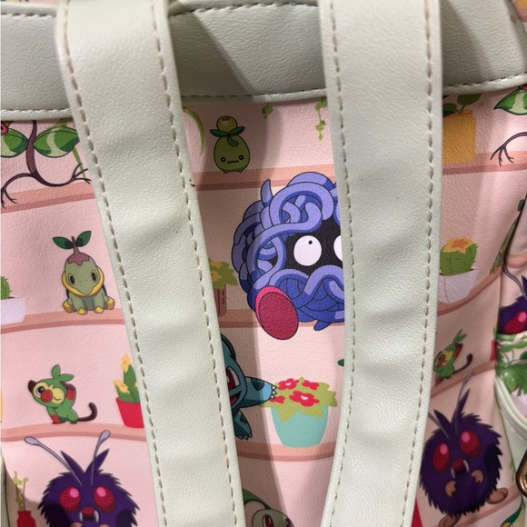 Loungefly Grass Pokémon Backpack and Cardholder - Cream and Green - Picture 5 of 6